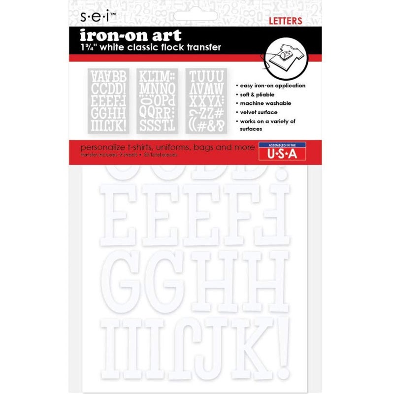 إس إي آي حروف SEI الكلاسيكية 1.75 بوصة - أبيض (3 أوراق) - Image 1